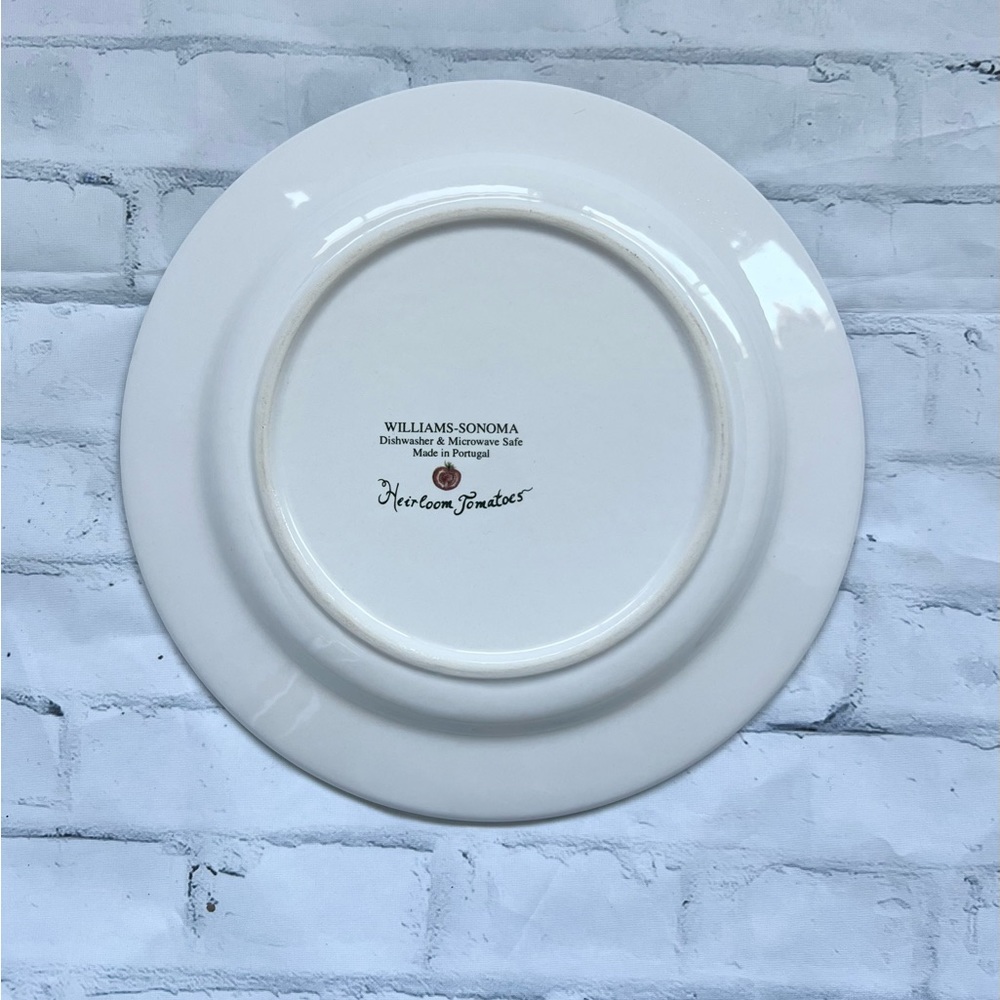 4 WILLIAMS SONOMA HEIRLOOM TOMATOES SALAD PLATES DISCONTINUED 8 3/4" Garden - Picture 7 of 11